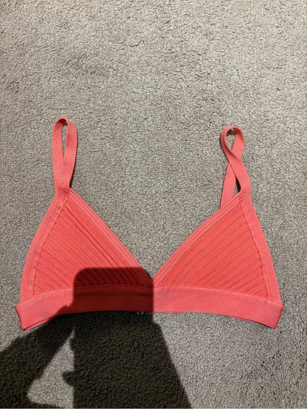 Babaton Coral Ribbed Triangle Bralette size small